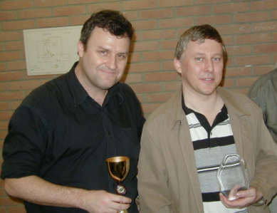 Chincholle et Pierre lors de la remise des trophe.